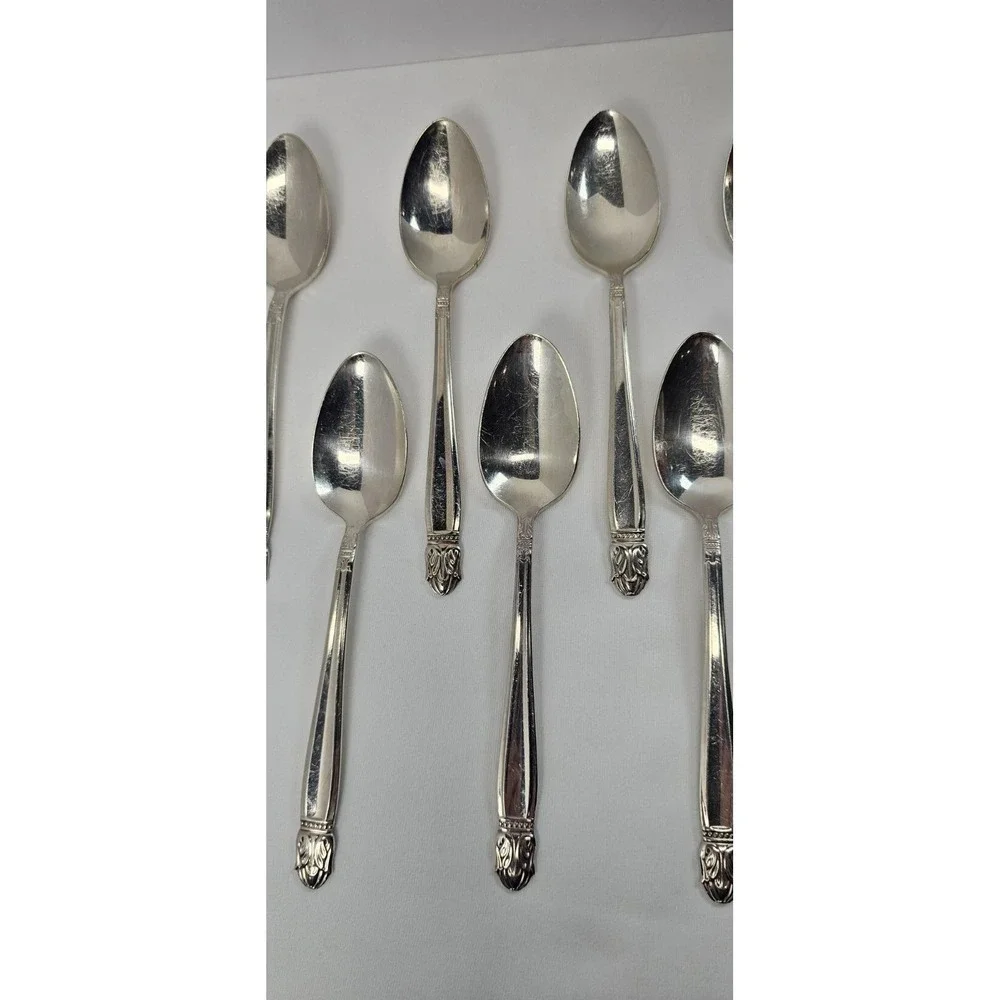 Holmes & Edwards Danish Princess IS Silverplate Teaspoons Set of 12 Vintage